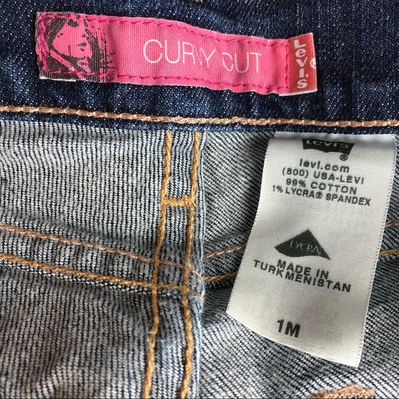 Levi Curvy 1M Jeans Bootcut Blue Denim 5 Pocket Zip Up - Picture 8 of 8